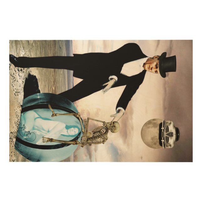 God is playing 1 wood wall art (Front)