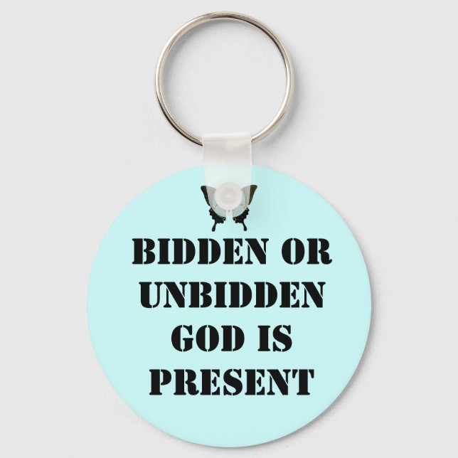 God is present keychain (Front)