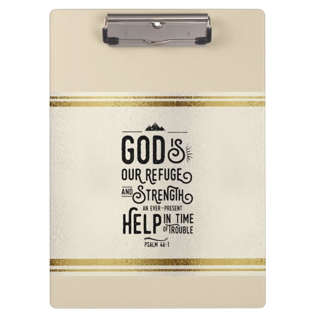God is Refuge and Strength Christian Bible Verse Clipboard (Front)