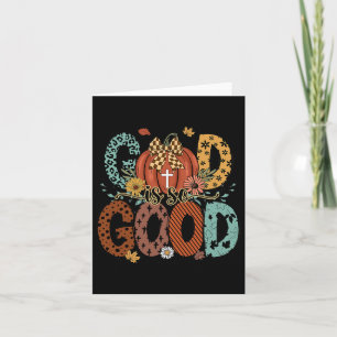 God Is So Good Fall Christian Autumn Pumpkin Thank Card