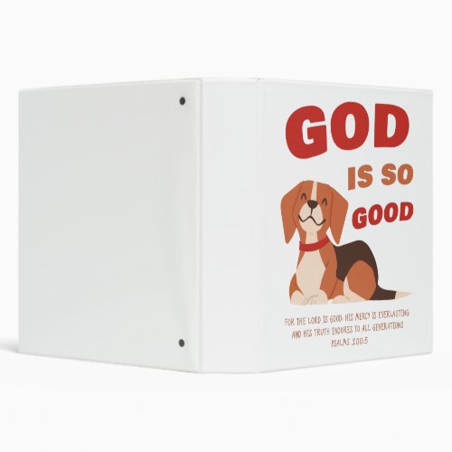 GOD is So Good Kids  Womens Puppy Christian Faith 3 Ring Binder