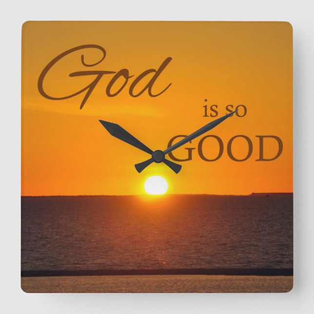 God is So Good Sunset Wall Clock (Front)