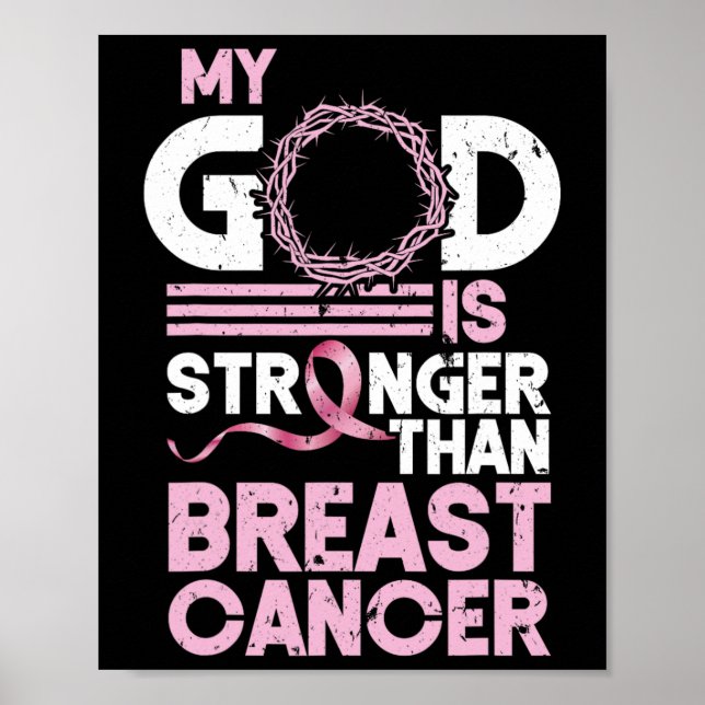God Is Stronger Than Breast Cancer Awareness Chris Poster (Front)