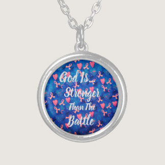 God Is Stronger Than The Battle Silver Plated Necklace