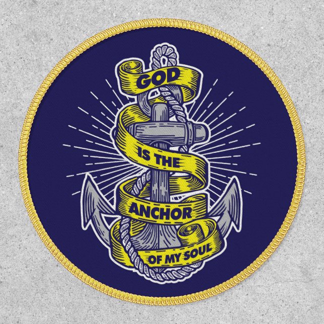 God is the anchor of my soul patch (Front)