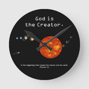 God Is The Creator Solar System - Wall Clock