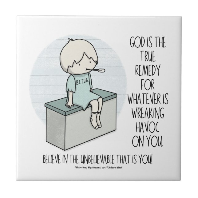 God is the Remedy Ceramic Tile (Front)