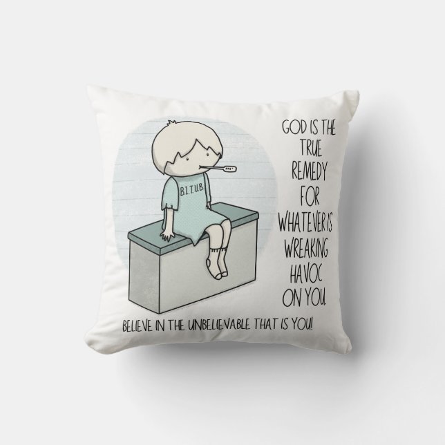 God is the Remedy Throw Pillow (Front)