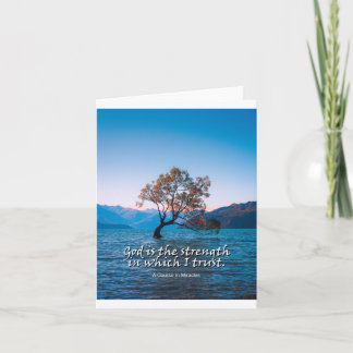 God is the strength in which I trust folded Note Card