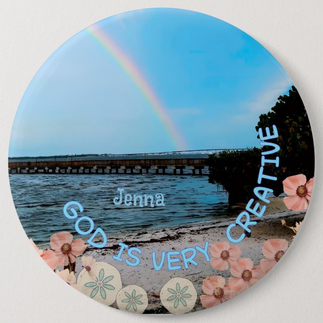 God is Very Creative  Button (Front)