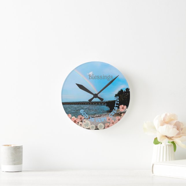 God is very creative folded  round clock (Home)