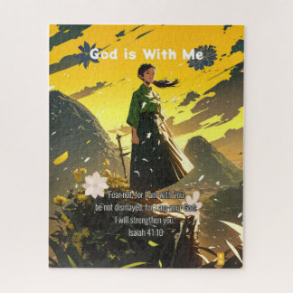 God is With Me - Christian Vintage Retro Anime Jigsaw Puzzle
