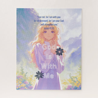 God is With Me - Christian Vintage Retro Anime Jigsaw Puzzle
