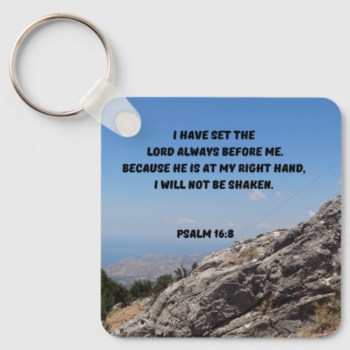 God Is With Me I Wont Be Shaken Psalm 168 Bible Keychain