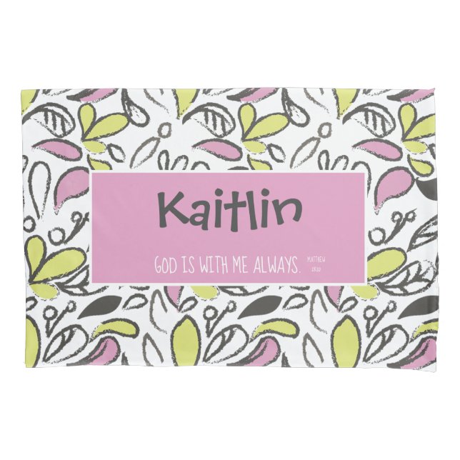 God is with me Whimsical Flower Girls Pillow Case (Front)