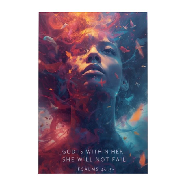 God is within her acrylic print (Front)