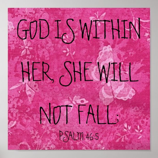 God is within her bible verse Psalm 46:5 Poster | Zazzle.com