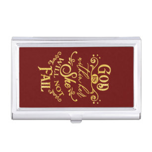 God Is Within Her Business Card Case
