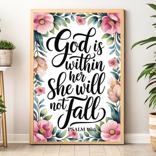 God Is Within Her – Christian Wall Art for Women