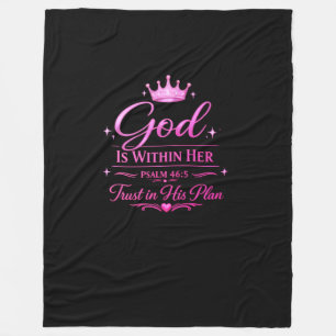 God is within Her Fleece Blanket