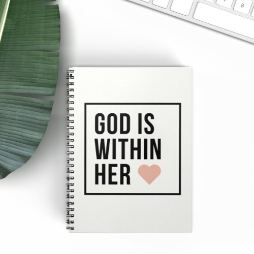 God Is Within Her Heart Christian Faith Notebook