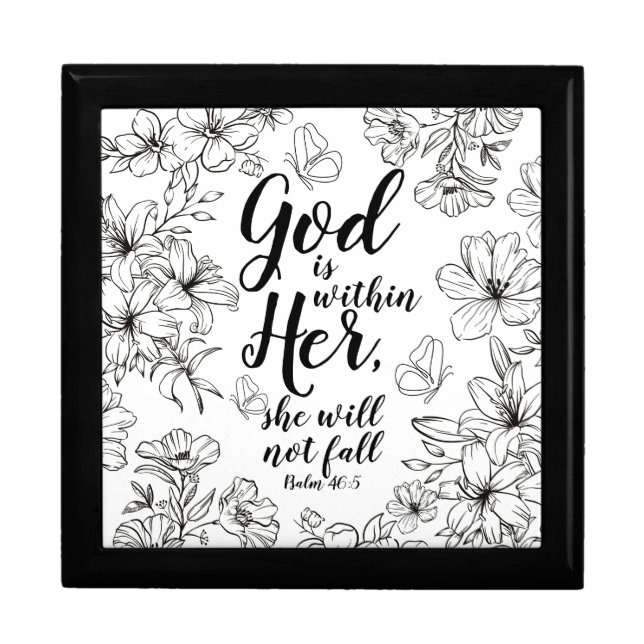 God is Within Her Inspirational Jewelry Box (Front)