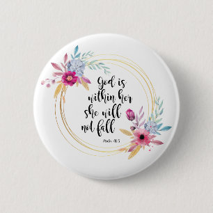 God is Within Her Psalm 46:5 Button