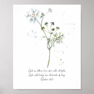 God is within her, Psalm 46:5 Christian poster