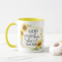 God is within her - Psalm 46:5 Sunflower Christian