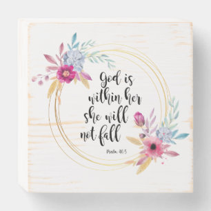 God is Within Her Psalm 46:5 Wooden Box Sign