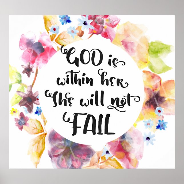 God is Within Her She Will Not Fail Art Print (Front)
