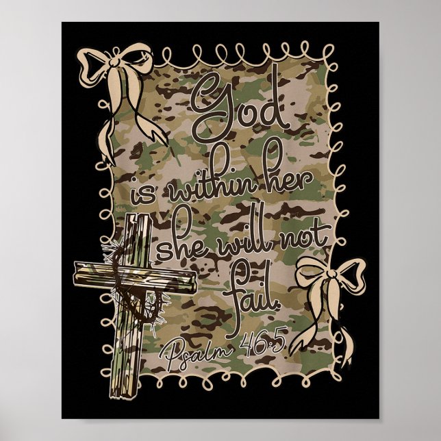God Is Within Her She Will Not Fail Christian Bibl Poster (Front)