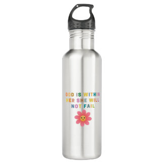 GOD Is WITHIN HER SHE WILL NOT FAIL Stainless Steel Water Bottle