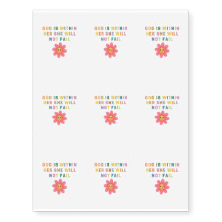 GOD Is WITHIN HER SHE WILL NOT FAIL Temporary Tattoos