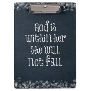 God Is Within Her She Will Not Fall Bible Verse Clipboard