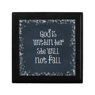 God is Within Her, She Will Not Fall Bible Verse Jewelry Box