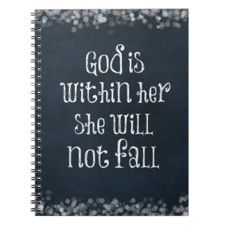 God is Within Her, She Will Not Fall Bible Verse Notebook