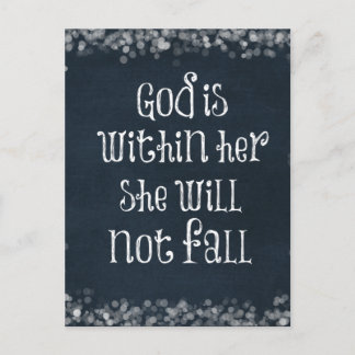 God is Within Her, She Will Not Fall Bible Verse Postcard
