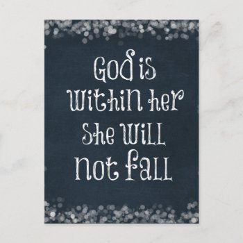 God Is Within Her  She Will Not Fall Bible Verse Postcard by QuoteLife at Zazzle