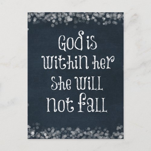 God is Within Her She Will Not Fall Bible Verse Postcard