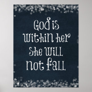 God is Within Her, She Will Not Fall Bible Verse Poster