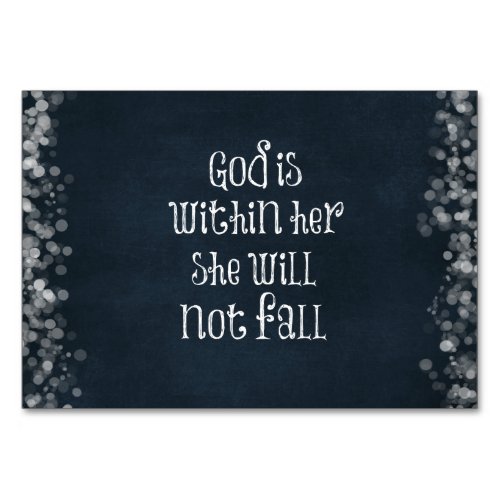 God is Within Her She Will Not Fall Bible Verse Table Number