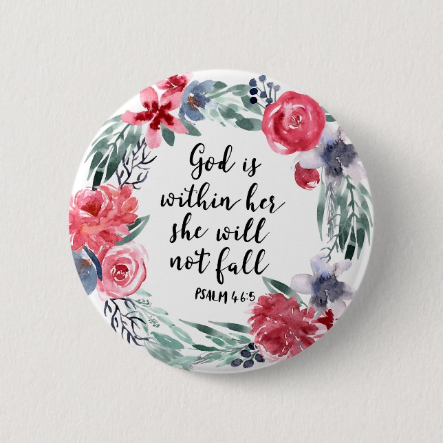 God is within her she will not fall button (Front)