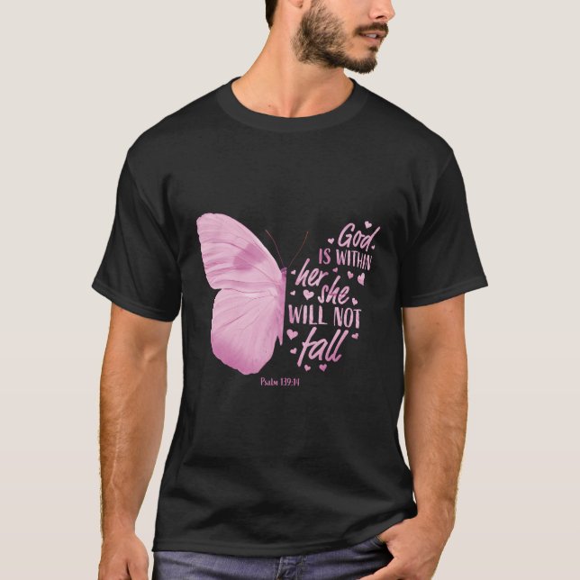 God Is Within Her She Will Not Fall Christian Sayi T-Shirt (Front)