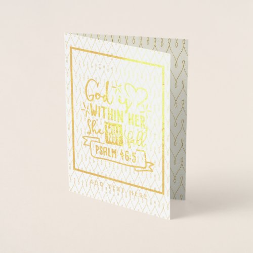 God Is Within Her She Will Not Fall FAITH Girls Foil Card