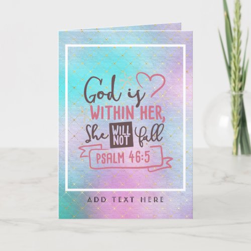 God Is Within Her She Will Not Fall FAITH Girls Note Card