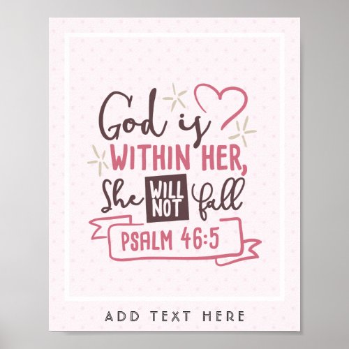 God Is Within Her She Will Not Fall FAITH Girls Poster