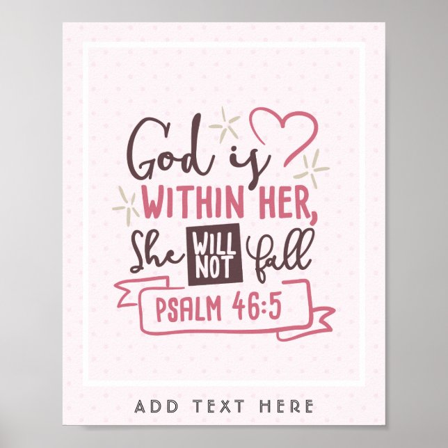 God Is Within Her She Will Not Fall FAITH Girls Poster (Front)