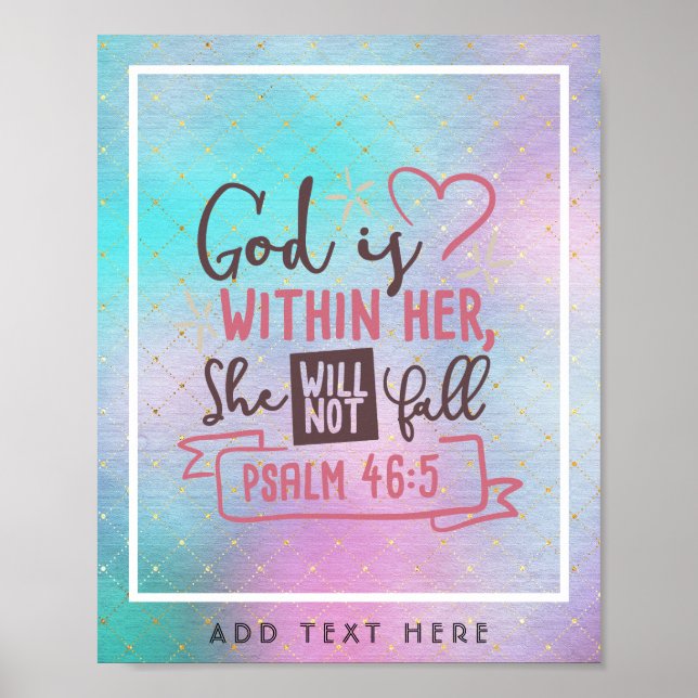 God Is Within Her She Will Not Fall FAITH Girls Poster (Front)
