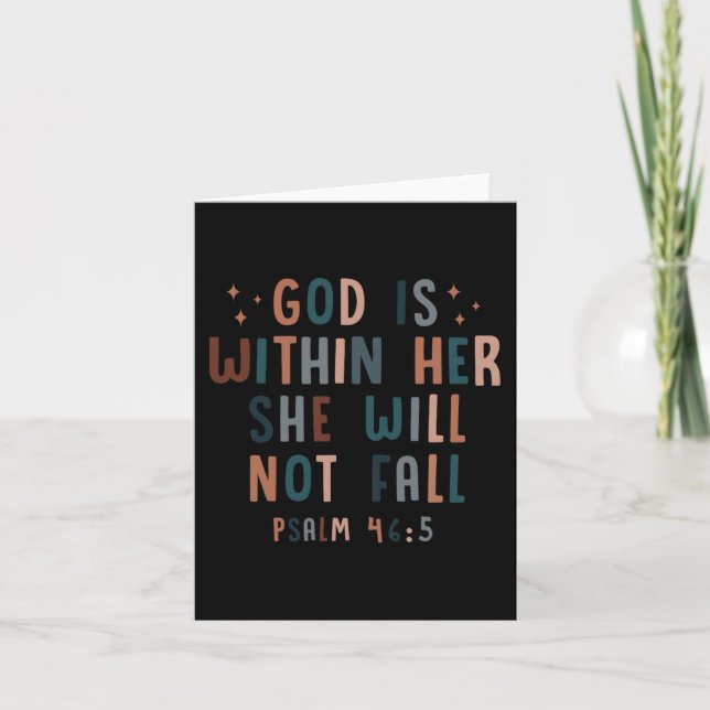 God Is Within Her She Will Not Fall Fall Autumn Card (Front)